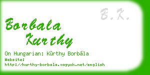 borbala kurthy business card