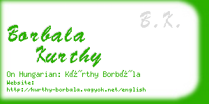 borbala kurthy business card